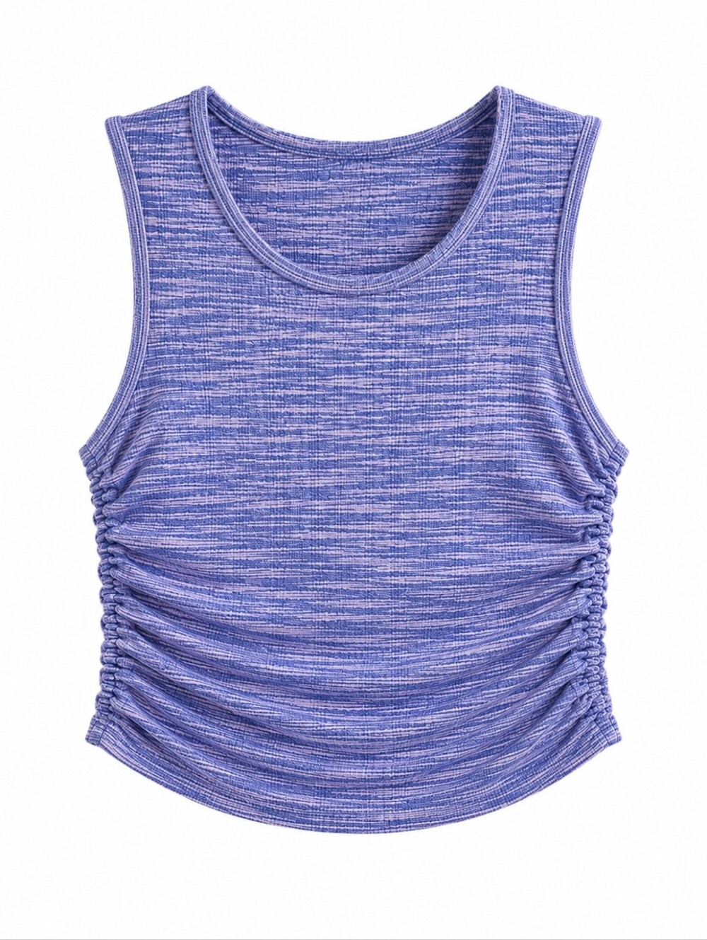 Aerie Lavender Space-Dye Side Ruched Ribbed Cropped Tank Sz XXL